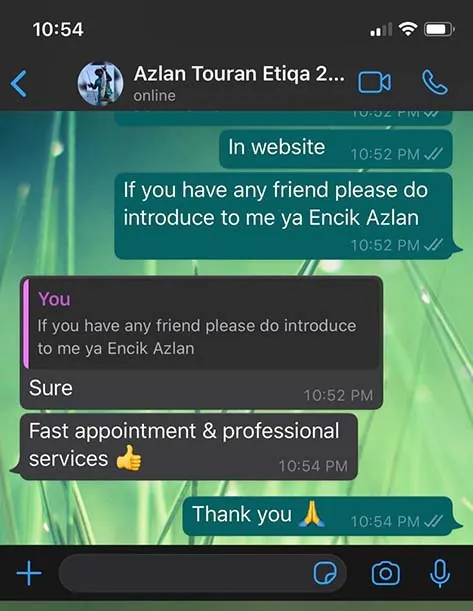 Customer testimonial